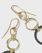 Image 3 of 5: LAGOS 18k Gold Caviar Drop Earrings w/ Black Ceramic