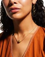 Image 5 of 5: LAGOS 18k Gold Caviar Drop Earrings w/ Black Ceramic