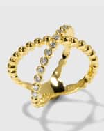 Image 3 of 5: LAGOS 18k Caviar Gold Diamond X Ring, Size 7