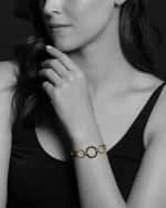 Image 3 of 4: LAGOS 18k Gold Caviar Link Bracelet w/ Black Ceramic, Size 7"