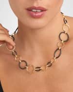 Image 3 of 4: LAGOS 18k Gold Caviar Link Necklace w/ Black Ceramic