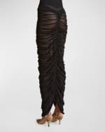 Image 3 of 6: Khaite Laure Ruched Pencil Skirt