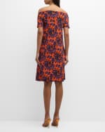 Image 3 of 6: Chiara Boni La Petite Robe Abstract-Print Off-Shoulder Midi Dress