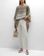 Image 5 of 6: Brunello Cucinelli Mediterraneo Print Silk Poncho
