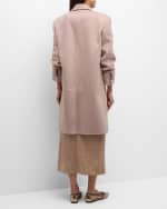 Image 3 of 6: Brunello Cucinelli Mohair Melange Knit V-Neck Cap-Sleeve Crop Sweater