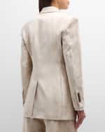 Image 5 of 6: Brunello Cucinelli Sleek Velvet Asymmetric Button Jacket