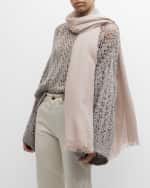 Image 3 of 3: Brunello Cucinelli Cashmere and Silk Scarf with Fringe Trim