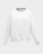 Image 1 of 6: Brunello Cucinelli Monili Crewneck Cotton Felpa Sweatshirt