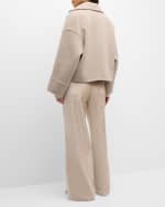 Image 3 of 6: Brunello Cucinelli Sleek Velvet Wide-Leg Trousers