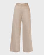 Image 1 of 6: Brunello Cucinelli Sleek Velvet Wide-Leg Trousers