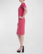 Image 3 of 3: Badgley Mischka Collection Pleated Cap-Sleeve Bodycon Midi Dress