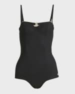 Image 1 of 5: Dolce&Gabbana Solid Balconette One-Piece Swimsuit