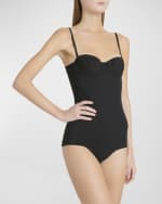 Image 5 of 5: Dolce&Gabbana Solid Balconette One-Piece Swimsuit