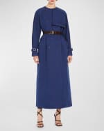 Image 4 of 5: Max Mara Calao Long Denim Trench Coat