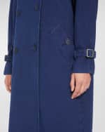 Image 5 of 5: Max Mara Calao Long Denim Trench Coat