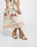 Image 2 of 6: Valentino Garavani Rockstud Metallic Wedge Espadrille Sandals