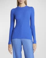 Image 2 of 6: Gabriela Hearst Browning Long-Sleeve Crewneck Cashmere-Silk Knit Sweater