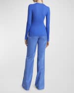 Image 3 of 6: Gabriela Hearst Browning Long-Sleeve Crewneck Cashmere-Silk Knit Sweater