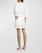 Image 3 of 6: Chloe Eyelet Gabardine Mini Skirt