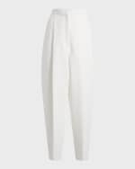 Image 1 of 6: Khaite Ashford Bow Leg Pleated Pants