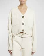 Image 3 of 6: Proenza Schouler Sofia Crop Cashmere-Wool Cardigan