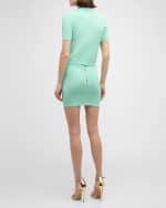 Image 3 of 6: Balmain 2-Button Pocket Pointelle Rib Knit Mini Skirt