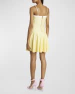 Image 3 of 6: Balmain Chain-Straps Striped Mini Skater Dress