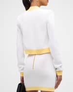 Image 5 of 6: Balmain 2-Pocket Crop Knit Open Jacket