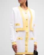 Image 3 of 6: Balmain 2-Pocket Crop Knit Open Jacket