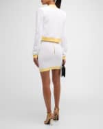 Image 4 of 6: Balmain 2-Pocket Crop Knit Open Jacket