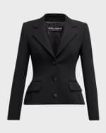 Image 1 of 6: Dolce&Gabbana Topstitch Structured Single-Breasted Jacket