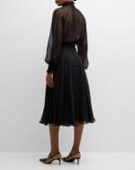 Image 3 of 6: Dolce&Gabbana Seta Sheer Chiffon Midi Skirt
