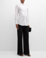 Image 4 of 5: Dolce&Gabbana Popeline Button-Front Shirt with Pleated Bib