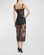 Image 4 of 6: Dolce&Gabbana Pizzo Chantilly Lace Bustier Midi Dress