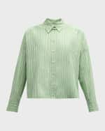 Image 2 of 6: Xirena Riley Striped Button-Down Cotton Top