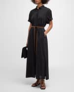 Image 5 of 6: Xirena Linnet Belted Cotton Maxi Shirtdress