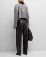 Image 3 of 6: Loewe Belted Leather Straight-Leg Trousers
