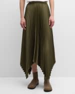 Image 1 of 5: Loewe Pleated Handkerchief-Hem Midi Skirt