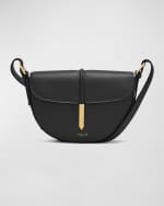 Image 1 of 5: DeMellier Tokyo Flap Leather Saddle Crossbody Bag