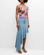 Image 5 of 6: MOTHER The Crinkle Cut Denim Skirt
