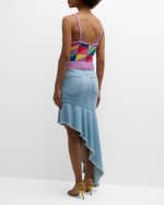 Image 3 of 6: MOTHER The Crinkle Cut Denim Skirt