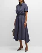 Image 5 of 6: Brunello Cucinelli Light-Weight Shirtdress with Fitted Waist and Monili Loop Detail