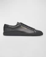 Image 1 of 6: Saint Laurent Men's Andy Leather Low-Top Sneakers