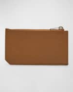 Image 4 of 4: Saint Laurent Men's YSL Zip Card Holder in Leather