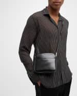 Image 2 of 6: Saint Laurent Men's Mini Crossbody Bag in Brushed Leather