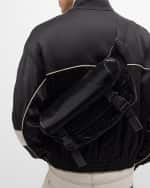 Image 3 of 6: Saint Laurent Men's Logo Crossbody Bag in Silktech Canvas