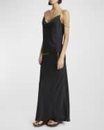 Image 5 of 7: Rabanne Cowl-Neck Draped Chain Top