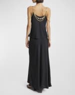 Image 3 of 7: Rabanne Cowl-Neck Draped Chain Top