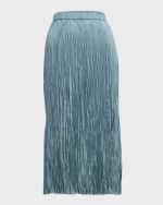 Image 1 of 5: Eileen Fisher Crinkled Pleated Straight Midi Skirt