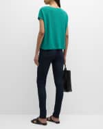 Image 3 of 6: Eileen Fisher Boxy Short-Sleeve Crewneck Top